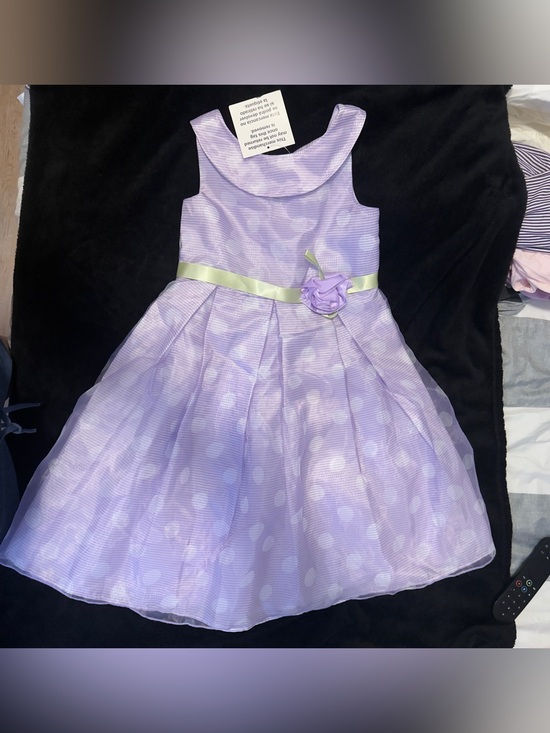 The Children's Place Other - The Children's Place Lavender Polka Dot Satin-Sash Party Dress